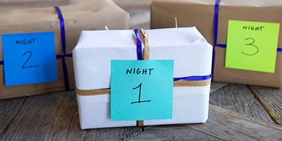 Mark gifts with which night using Post-it® Notes