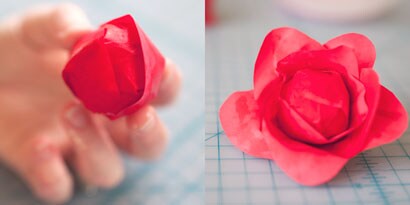 begin shaping the petals so they fan out