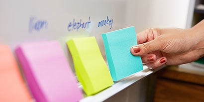 Mark the horizontal axis with columns the width of a Post-it® Note