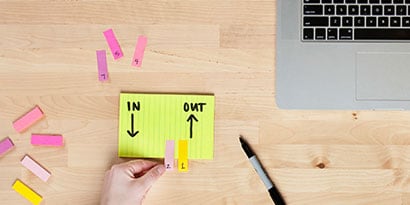 pull each Post-it® Super Sticky Note or Post-it® Page Marker off the sheet in the correct order