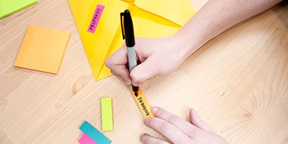 Label the sections of your foldable with Post-it® Page Markers