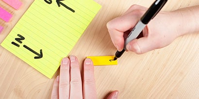 Write each set of data on a Post-it® Super Sticky Note or Post-it® Page Marke