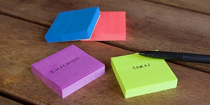 Label Post-it® Notes with what you want to grow